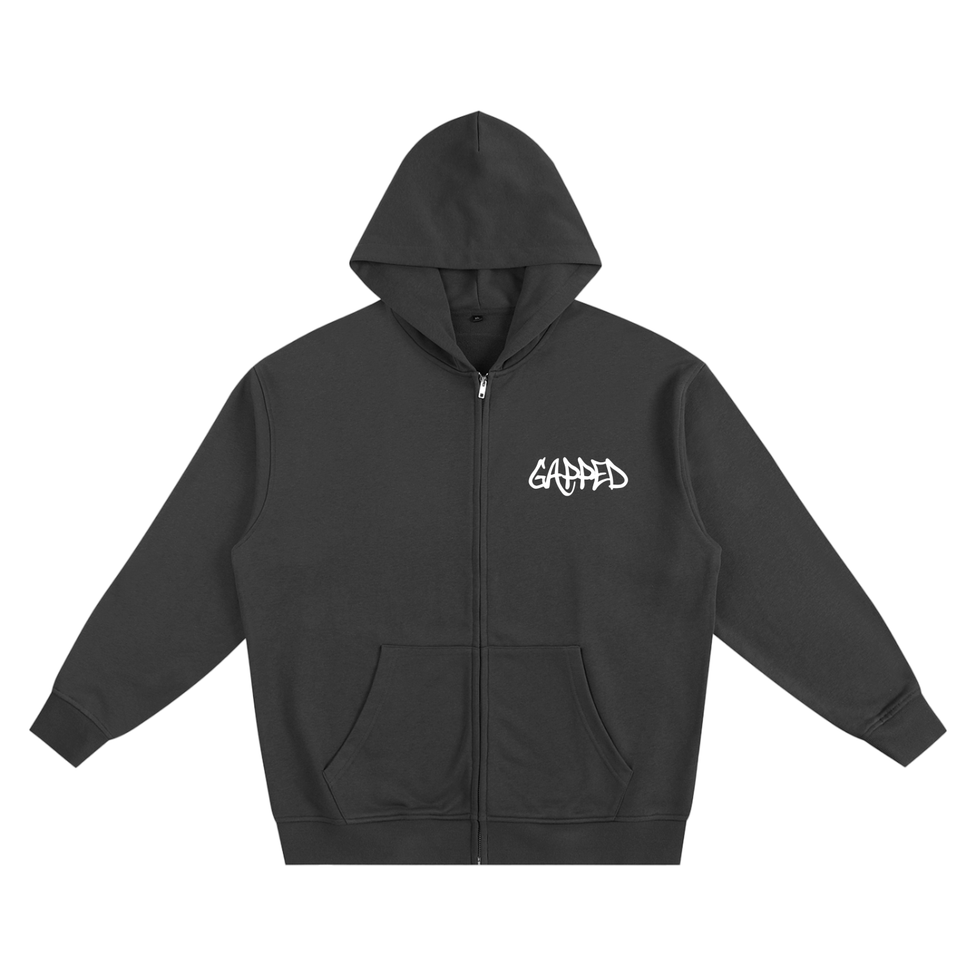 Heavyweight Zip-up WILL RUN Graffiti Logo Hoodie