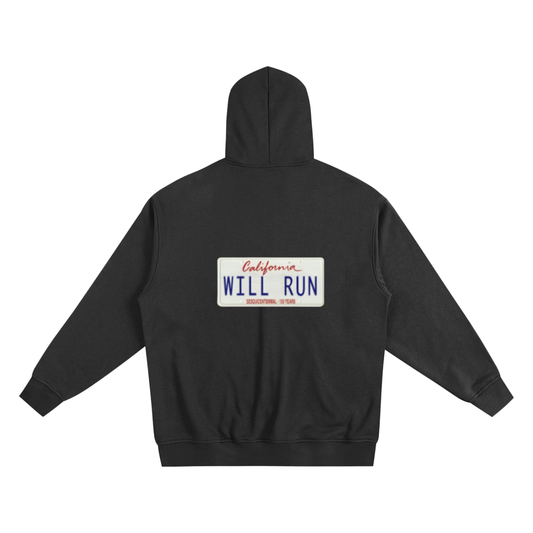 Heavyweight Zip-up WILL RUN Graffiti Logo Hoodie