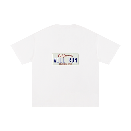 "WILL RUN" License Plate T-shirt